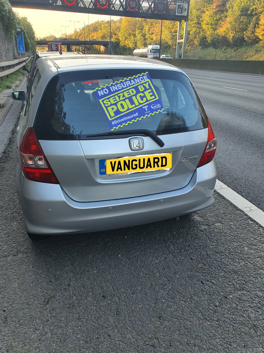 Vehicle stopped by #VanguardRST on M25 (J9-8) for no MOT. Driver thought he was covered under his own insurance—unfortunately, he wasn't. Vehicle seized under Section 165 and driver reported. Always double-check your coverage before hitting the road! 🚨 #CheckYourInsurance