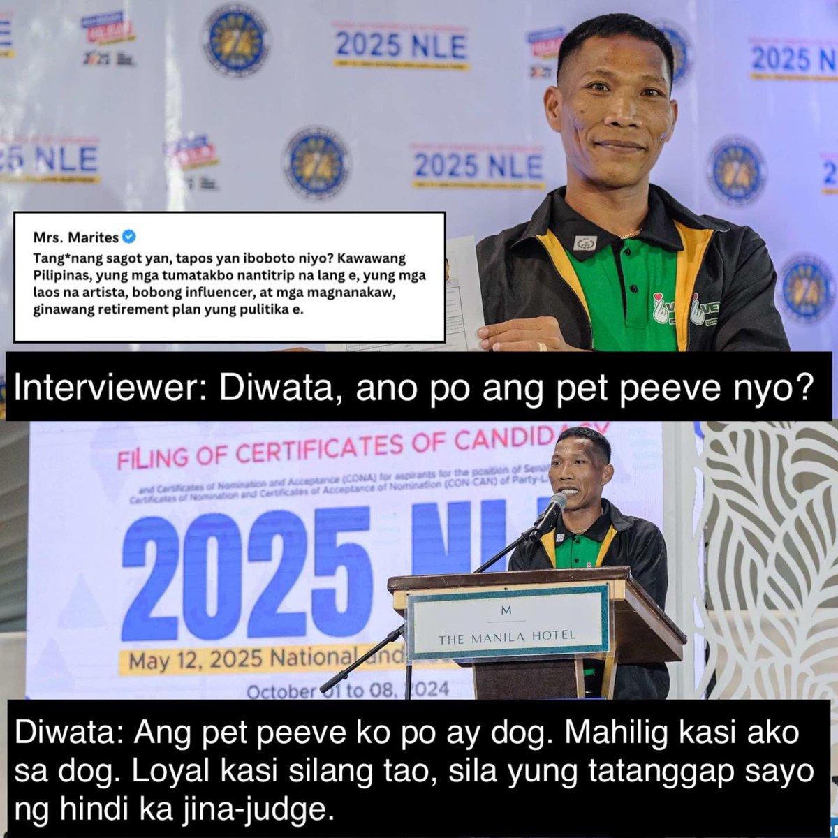 latestchika_'s tweet photo. Trending ang naging sagot ni Diwata sa isang interview, matapos itong tanungin kung ano ba ang kanyang pet peeve.

May campaign song na si Diwata! Hahahaha, laughtrip! Pakinggan nyo 🎶: https://t.co/l0HbEWZkx0

#DiwataParesOverload https://t.co/Fmq2Fpu07e