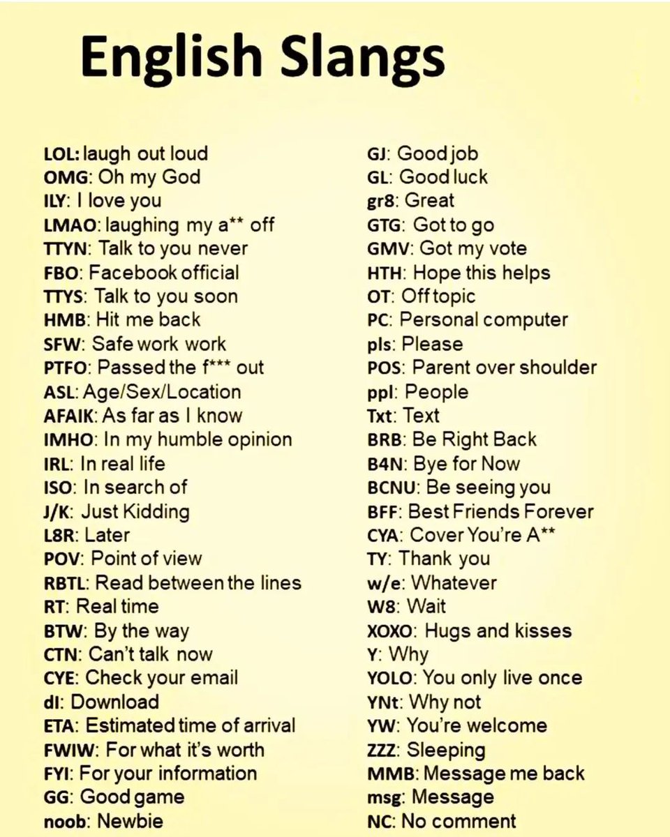 englishspeatips's tweet photo. English Slang! https://t.co/gGnNrnvUQ5