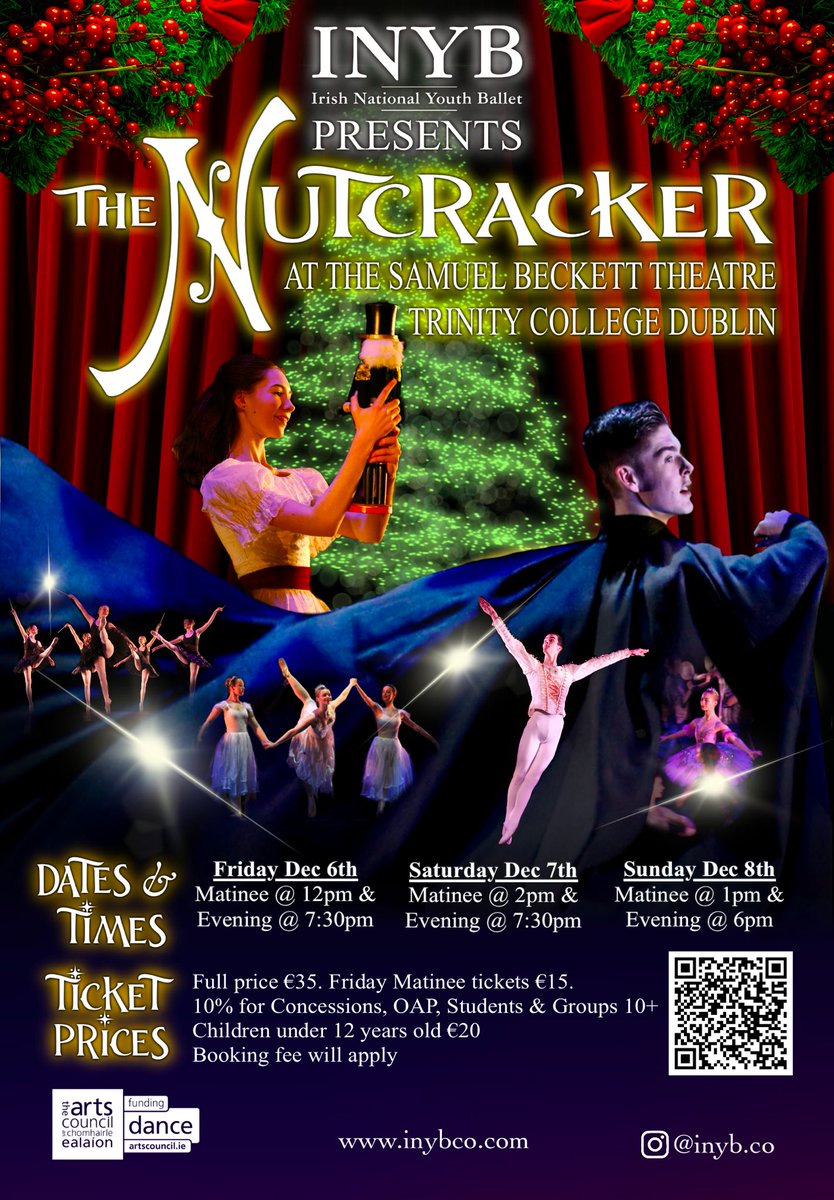 The countdown is ON!

#TheNutcracker opens on Friday December 6th!  Grab your tickets before they’re gone! 

#INYB #ballet #dublinevents

beckett-theatre.ticketsolve.com/ticketbooth/sh…