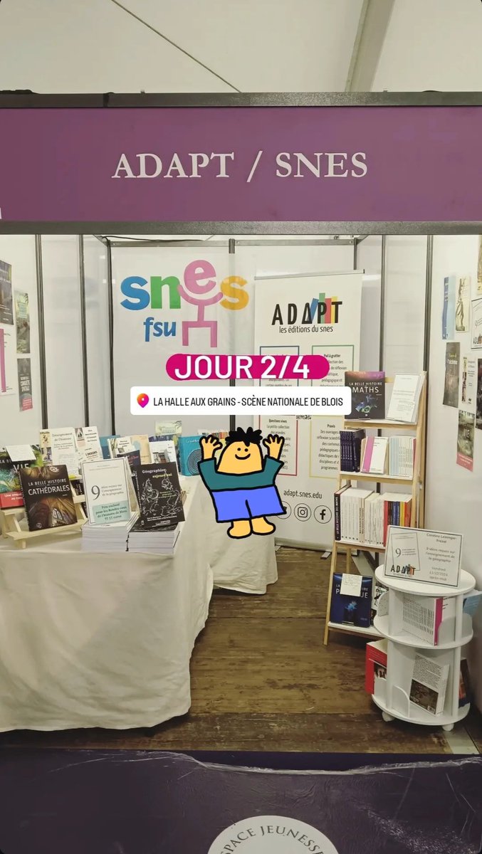 #rvh2024 jour 2 pour Adapt-les éditions du SNES ! Venez donc ✨ admirer ✨le stand 245 et nous dire bonjour au passage 😌😉 (coucou <a href="/HGSnesFSU/">Groupe Histoire-Géo du SnesFSU</a> <a href="/formsyndSNESFSU/">formationSNESFSU</a> <a href="/SNESFSU/">SNES-FSU</a> 🙋‍♀️)