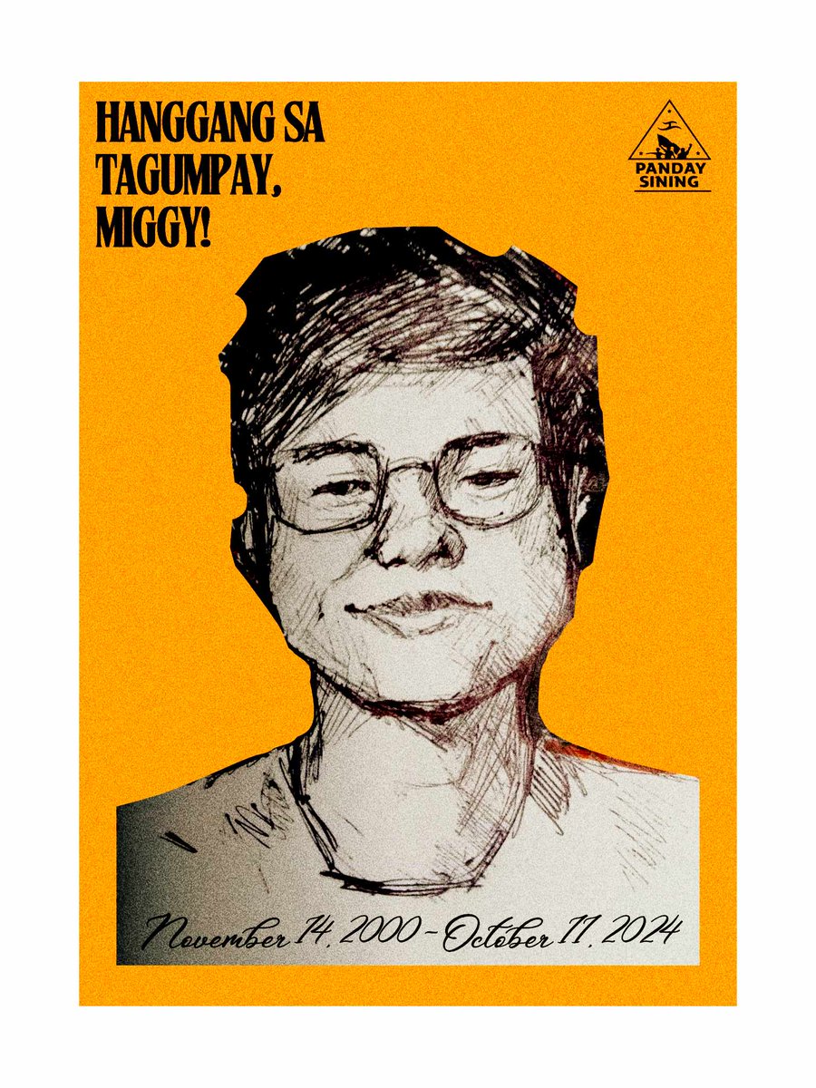 Pinakamataas na pagpupugay ang ipinapaabot ng Panday Sining kay Miguel Gonzales! 

Isang artista, lider-kabataan, organisador ng maralita, kasama’t kaibigan sa marami!