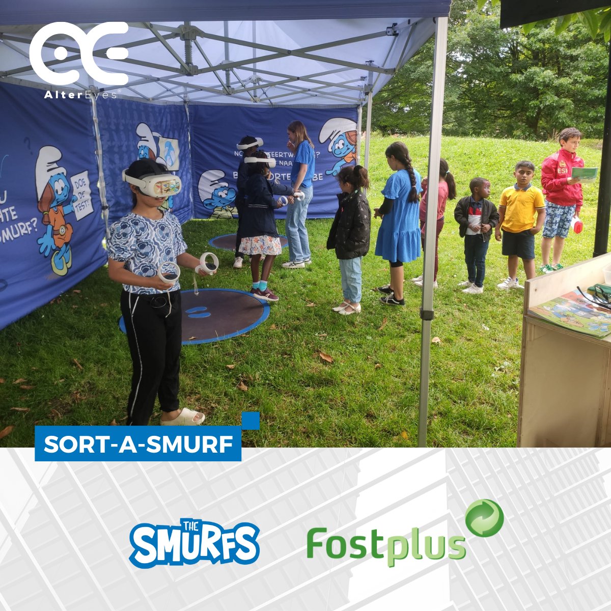 Since 2021, our VR experience for @fostplusnl  has been touring Belgium with <a href="/indiandribble/">indiandribble</a> , making sorting and recycling fun with help from The Smurfs. This summer, countless people took part in the immersive experience, learning to sort waste in a playful Smurfy world🌿