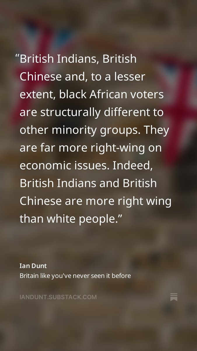IanDunt's tweet photo. The fascinating findings of a recent study into ethnic minority political views. Once you stop talking about ethnic minorities as a homogenous blob and look into the differences between groups, you get some really rather striking results https://t.co/PEjtGG0Tnb https://t.co/G4hAWlO0WK