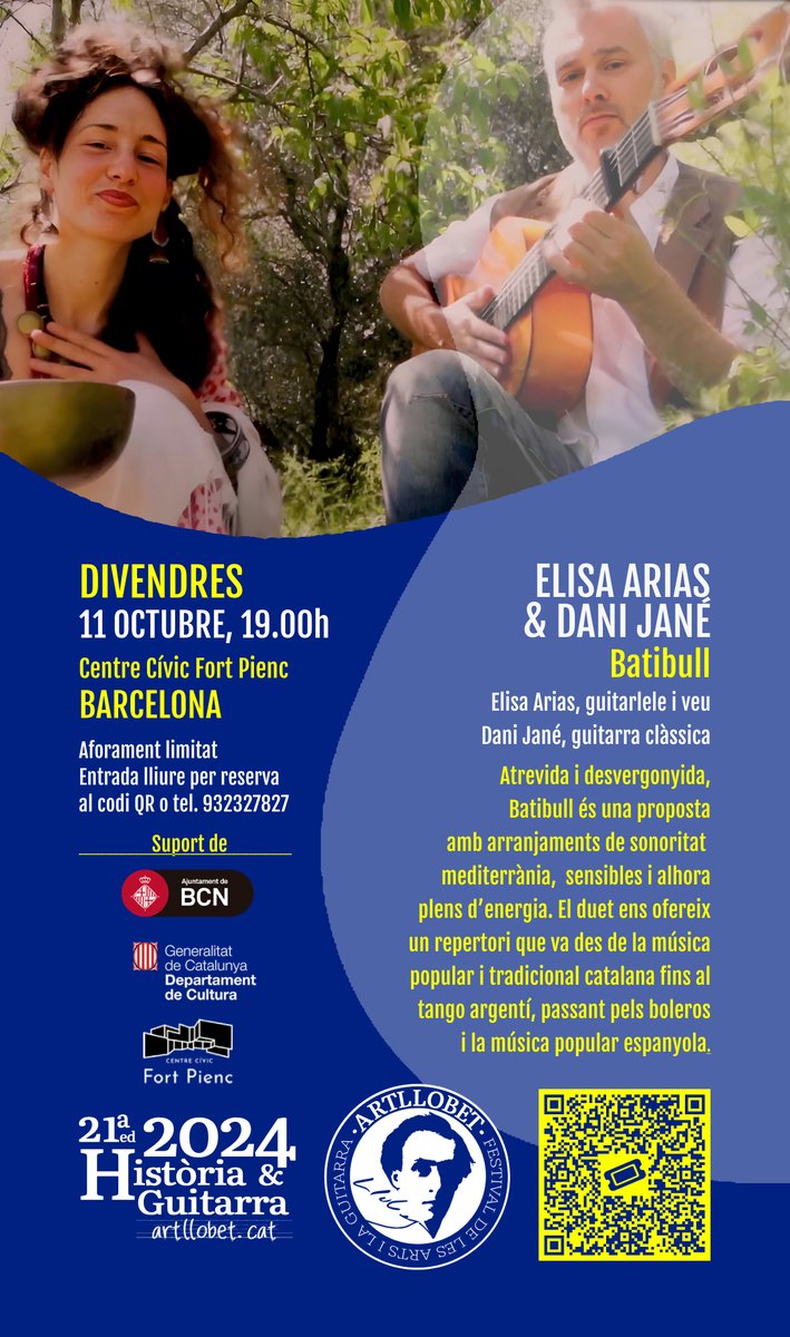 #ArtLlobet 2024 Avui ens estrenem amb un batibull d'obres que ens sorprendran Elisa Arias i Dani Jané. Reserveu les vostres entrades 👉🎟️ fortpienc.inscripcionscc.com/MiramModular/b…
<a href="/Recomana_/">Recomana.cat</a> <a href="/catalunyamusica/">Catalunya Música</a> <a href="/catexperience/">Catalunya Experience</a> <a href="/RevistaMusCat/">Revista Musical Catalana</a> <a href="/BarcelonaInfoES/">Barcelona Turisme</a> <a href="/ABC_Barcelona/">ABC Barcelona</a> <a href="/324cat/">324.cat</a> <a href="/canal_33/">Canal 33</a>