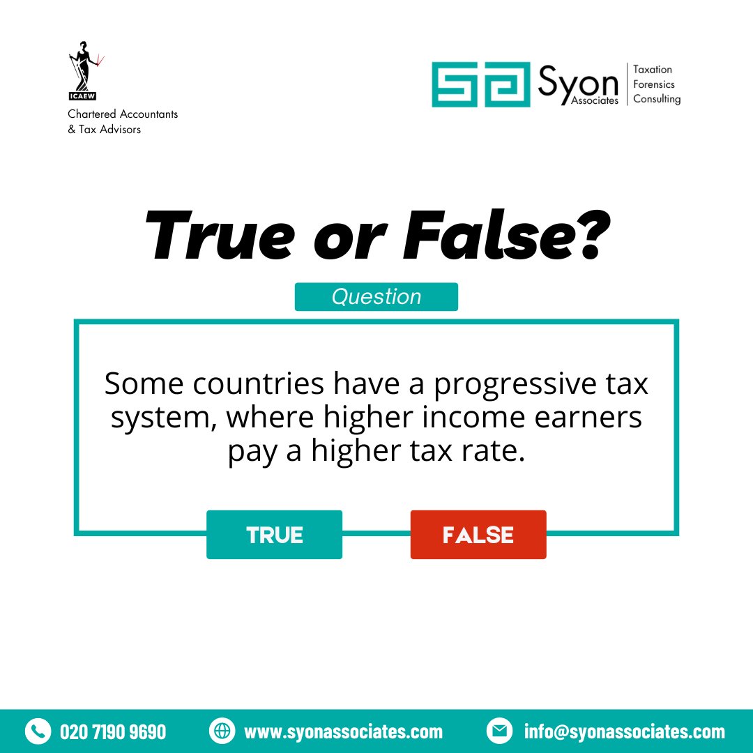 SyonAssociates's tweet photo. Some countries have a progressive tax system, where higher income earners pay a higher tax rate.
Click here for complimentary consultation
https://t.co/pjtnQHUnDF
#audits #accountingservices #TaxPlanning #accountant #accountants #accountingservicesfirm #UKAudits #businesstax https://t.co/0KpwbjEbew