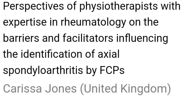 AStretch_Physio's tweet photo. Looking forwards hearing @carissa_jones87 presenting her important research on #AxialSpA at the #Physio24 conference this morning.
#FirstContactPractitioner https://t.co/YXxPMKeRbL