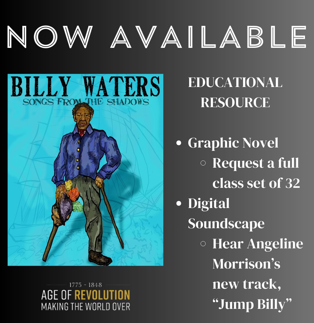 Age of Revolution (@waterloo200org) on Twitter photo Request a set of our brand-new graphic novel, and we’ll send them directly to your door for FREE 💌
➡️ ageofrevolution.org/home/billy-wat…
#ageofrevschools #bhm #bhm2024 #history #blackhistory #reclaimingnarratives #teaching #historyteacher #teachingresources Request a set of our brand-new graphic novel, and we’ll send them directly to your door for FREE 💌
➡️ ageofrevolution.org/home/billy-wat…
#ageofrevschools #bhm #bhm2024 #history #blackhistory #reclaimingnarratives #teaching #historyteacher #teachingresources