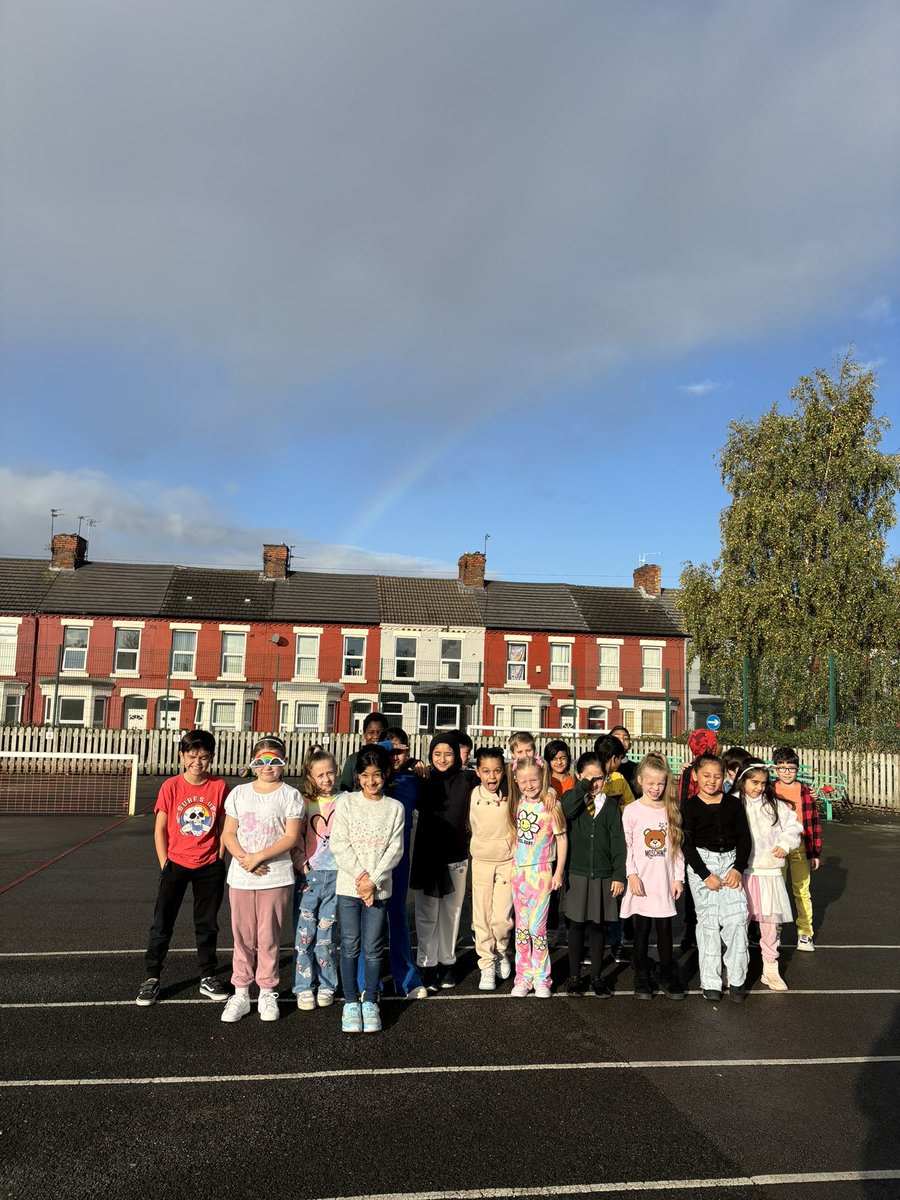 MissCrosslandHG's tweet photo. A rainbow has come out today in celebration of the 10th birthday of @RainbowTSHub @hgprimary 🌈 https://t.co/z6DWhZcbhb