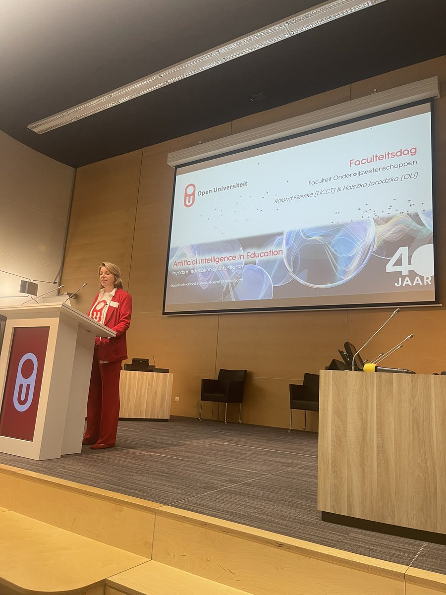 Maryam Alqassab (@malq002) on Twitter photo Now at the OU, <a href="/HalszkaJarodzka/">Halszka Jarodzka</a> opens the faculty’s day and trend conference on Artificial Intelligence in Education! Now at the OU, <a href="/HalszkaJarodzka/">Halszka Jarodzka</a> opens the faculty’s day and trend conference on Artificial Intelligence in Education!