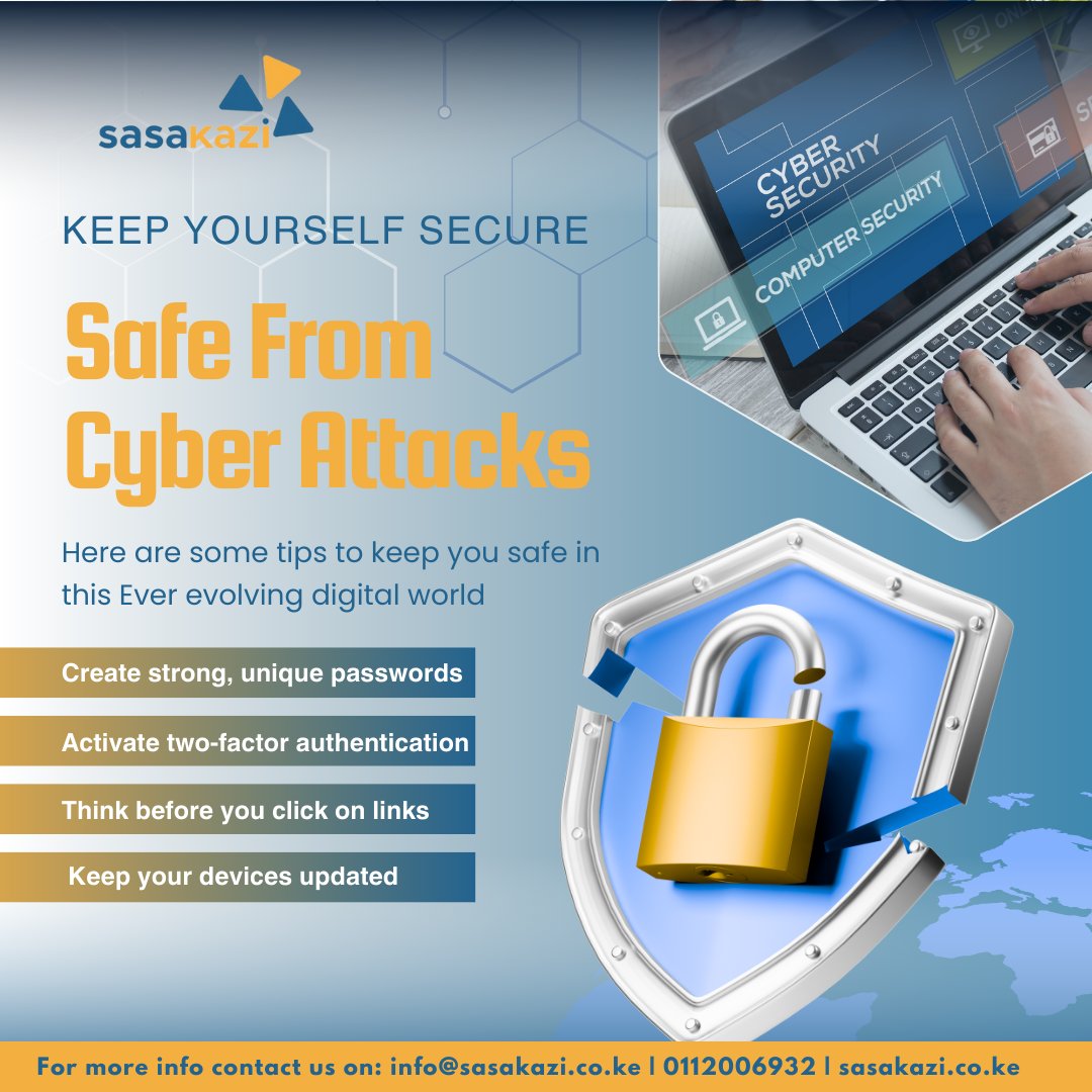 Have you been a victim of Cyber attack?
If not, Don’t wait to be one.
This Cyber Security month, here are some tips to keep you secure! 🛡️🌐
✔️ Create strong, unique passwords
✔️ Activate two-factor authentication
✔️ Think before you click on links
✔️ Keep your devices updated