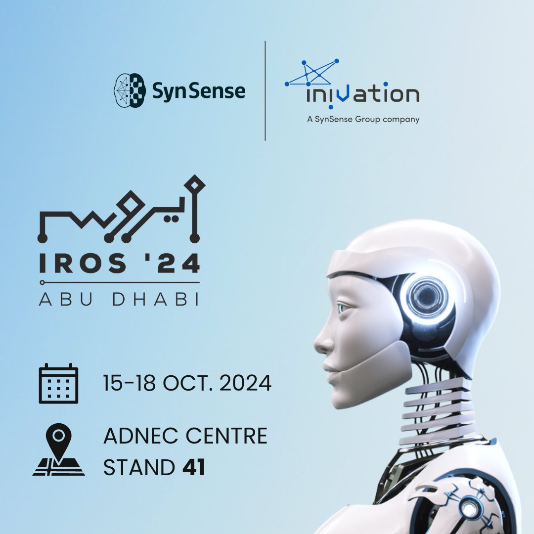 Join <a href="/SynSenseNeuro/">SynSense</a> and <a href="/_inivation/">iniVation</a> at the International Conference on Intelligent Robots and Systems (IROS) from 15-18 Oct. Hosted by <a href="/Khalifa_Uni/">Khalifa University</a>! See our latest solutions including intelligent fast tracking and the Speck ultra low-power SoC. Stand 41! #robotics #AI