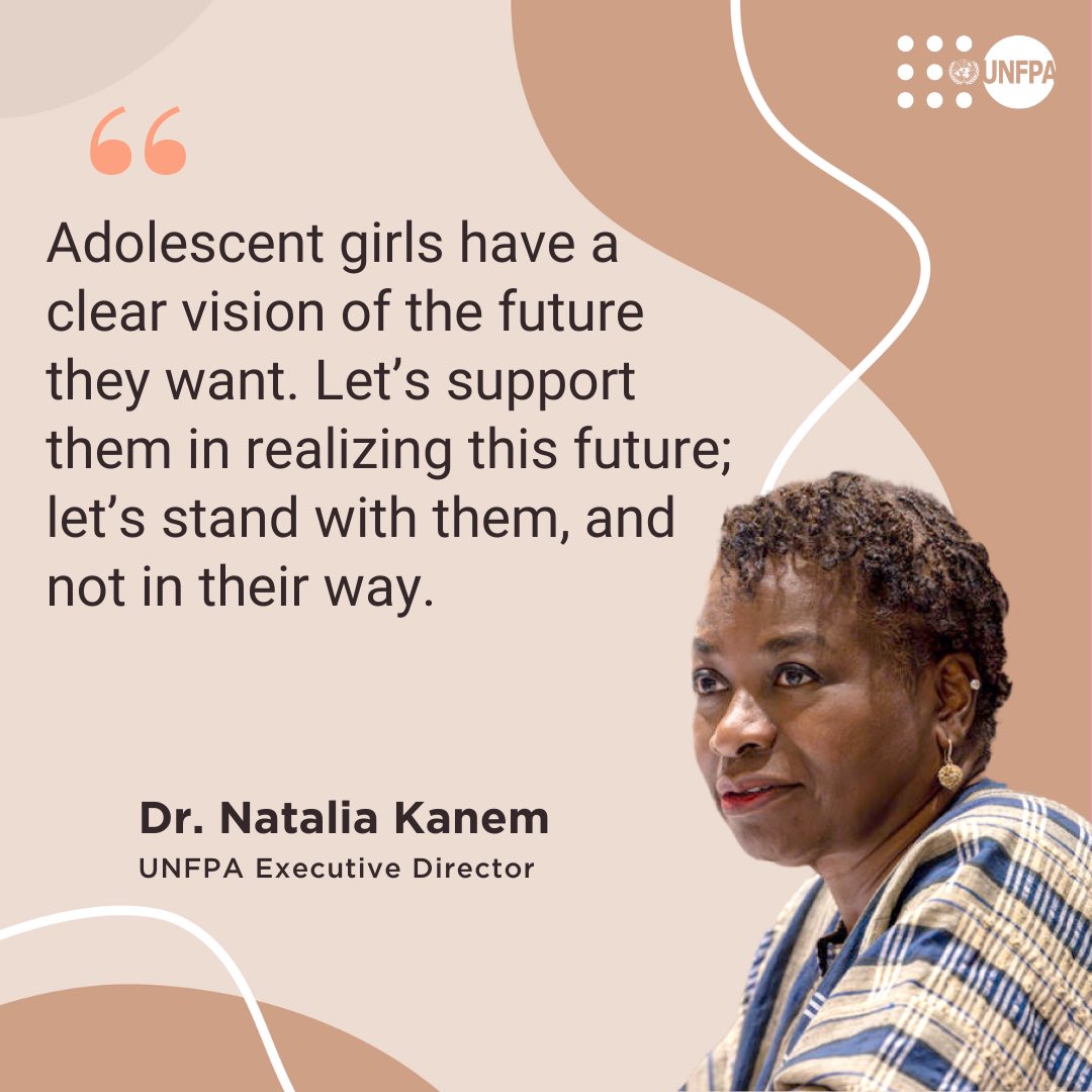 UNFPASierraleon's tweet image. Check out the statement by Dr. Natalia Kanem, the Executive Director of @UNFPA, on the International #DayOfTheGirl ➡️: unf.pa/4h3N7k7

#IDG2024👧🏾 @Atayeshe