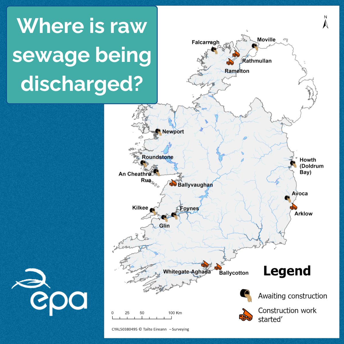EPA Ireland (@epaireland) on Twitter photo Where is sewage not being treated properly? 👀The Urban Wastewater Treatment report shows the number of towns & villages discharging raw sewage every day has reduced from 29 to 16 since the start of 2023. But more work is needed to protect the environment: bit.ly/4exJbqe Where is sewage not being treated properly? 👀The Urban Wastewater Treatment report shows the number of towns & villages discharging raw sewage every day has reduced from 29 to 16 since the start of 2023. But more work is needed to protect the environment: bit.ly/4exJbqe