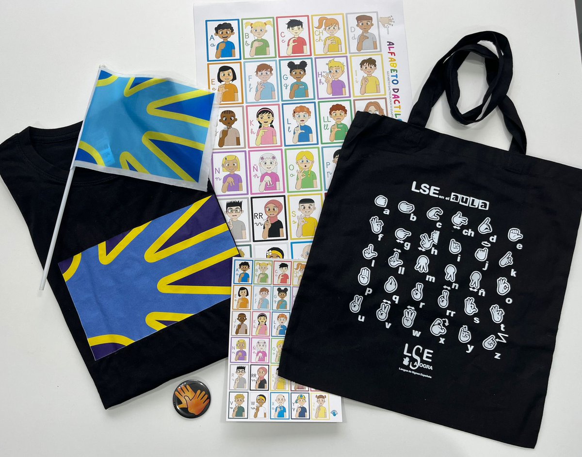 Pack "Magia de la Comunidad Sorda" por solo 20€ (gastos de envío no incluidos):

- Camiseta de la Comunidad Sorda
- ABC grande
- ABC pequeño
- Banderita de la Comunidad Sorda
- Bolso ABC
- PIN