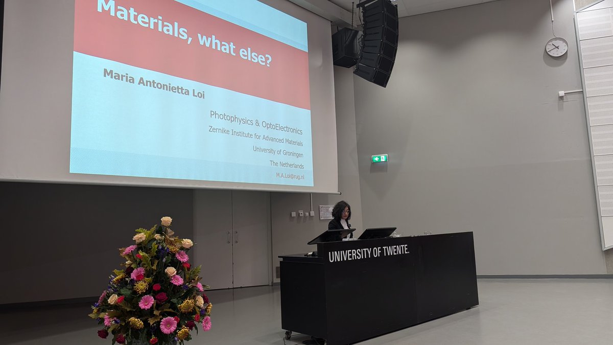 Oana Jurchescu (@oanajurchescu) on Twitter photo <a href="/maloima/">Maria Antonietta Loi</a> giving a wonderful talk at the Symposium celebrating the retirement of Prof. Thom Palstra. <a href="/maloima/">Maria Antonietta Loi</a> giving a wonderful talk at the Symposium celebrating the retirement of Prof. Thom Palstra.