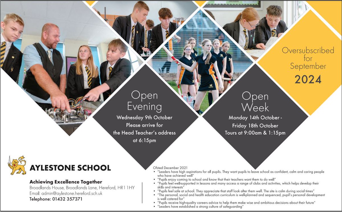Thank you to everyone that came to our Open Evening this week. It was great to see so many prospective families, the hall was rammed! Our children were superb, and the feedback we've had has been amazing!  Please make the effort to come to one of our open week tours #ProudAYLE