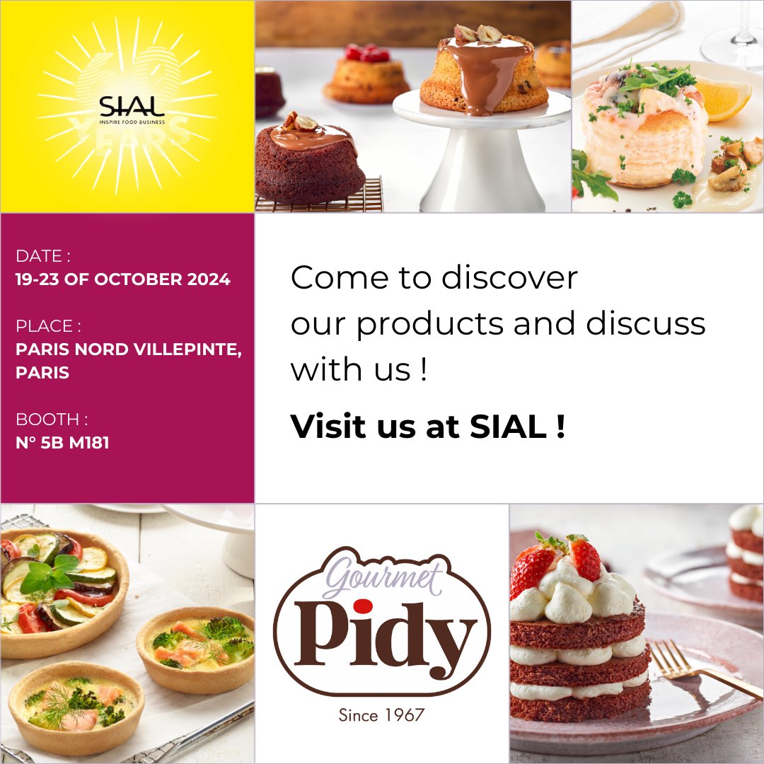 pidyuk's tweet image. Mark your calendars! Pidy will be attending two international foodservice tradeshows this month!

📍 SIAL, Paris France 19th - 23rd October, Stand N5BM181

📍 Sudback, Stuttgart Germany 26th - 29th October, Stand N9A36

#pidy #readytofill #sial #sudback #sial2024 #sudback2024