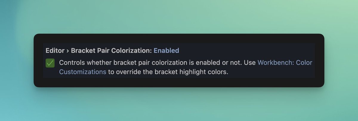 Colored bracket pairs is a default VSCode setting 🎨