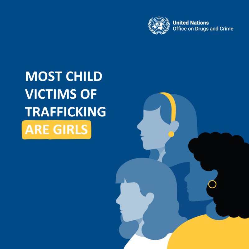 UNODC_OrgCrime's tweet photo. Girls around the world are vulnerable to human trafficking.

They endure unimaginable harm at the hands of ruthless criminals, leaving lasting scars on their lives.

6 out of 10 trafficked girls are sexually exploited.

#16Days