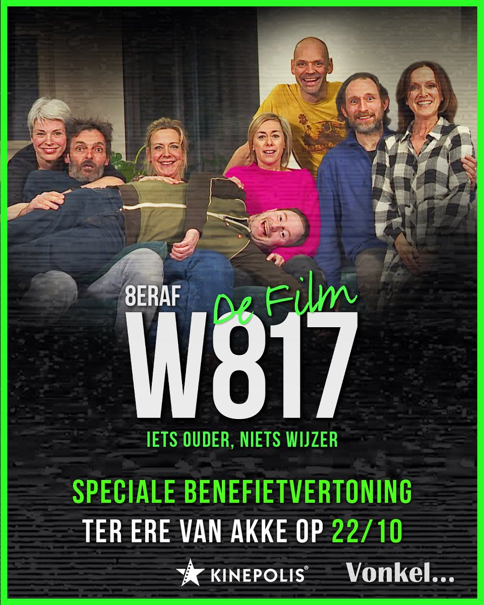 Op dinsdag 22 oktober eren we Akke tijdens de speciale benefietvertoning van de W817-film ‘8eraf’. Zo steun je meteen ook Vonkel.
Koop nu je tickets > bit.ly/4eVKdfn