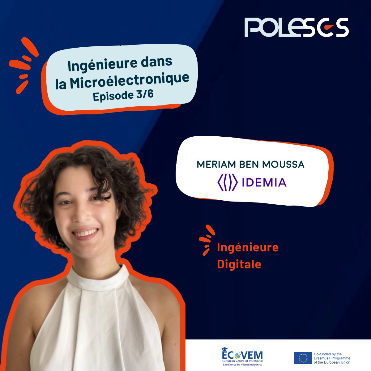 3️⃣Continuons de découvrir notre série de portraits d'ingénieure en #Microélectronique. 

A l'honneur : Meriam Ben Moussa, #Ingénieure Digitale au sein d'<a href="/IdemiaGroup/">IDEMIA</a>. 

Pour elle, une seule règle d’or : ne pas avoir peur de se lancer.

La suite👉bit.ly/3NkcLUn