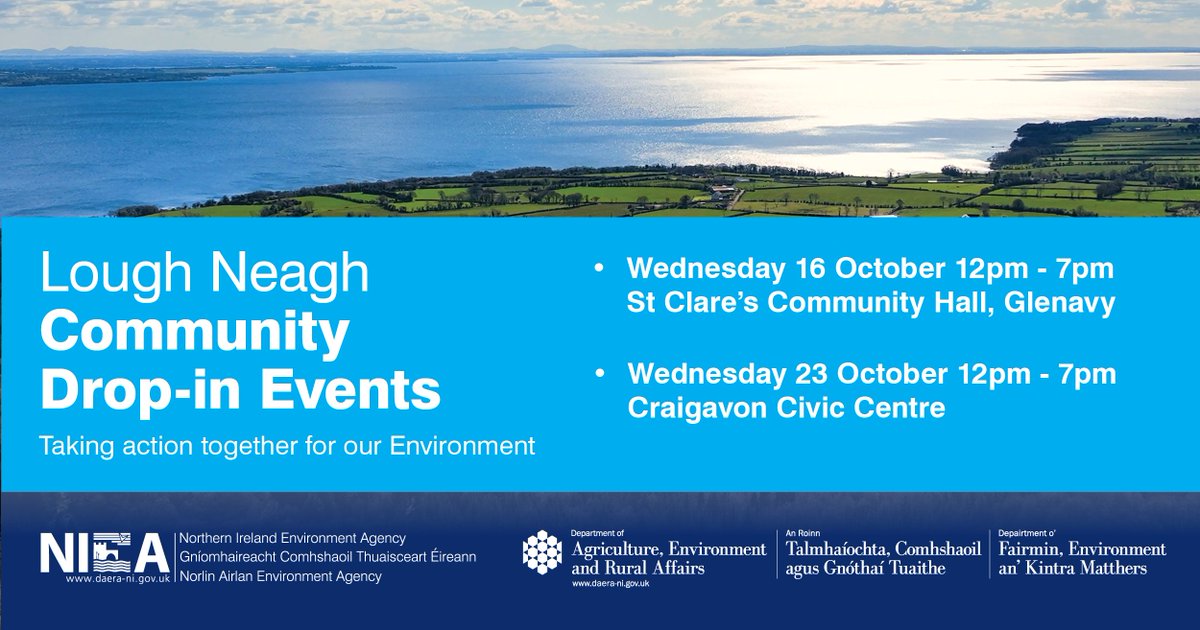 daera_ni's tweet photo. 📢The next community drop-in event on Blue Green Algae &amp; how water quality improvements are being delivered is at St Clare’s Community Hall, Glenavy from 12pm-7pm on Weds 16 Oct.
🔗Find out more at: https://t.co/dTLe08DSuN
#TakingActionTogether @ANBorough @lisburnccc https://t.co/PcqQGSEHgf