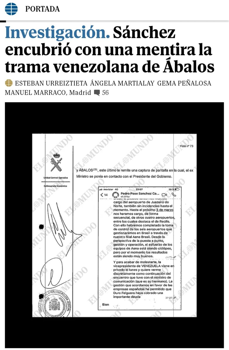 Yo no pido que Sánchez dimita. Yo pido que sea DETENIDO.