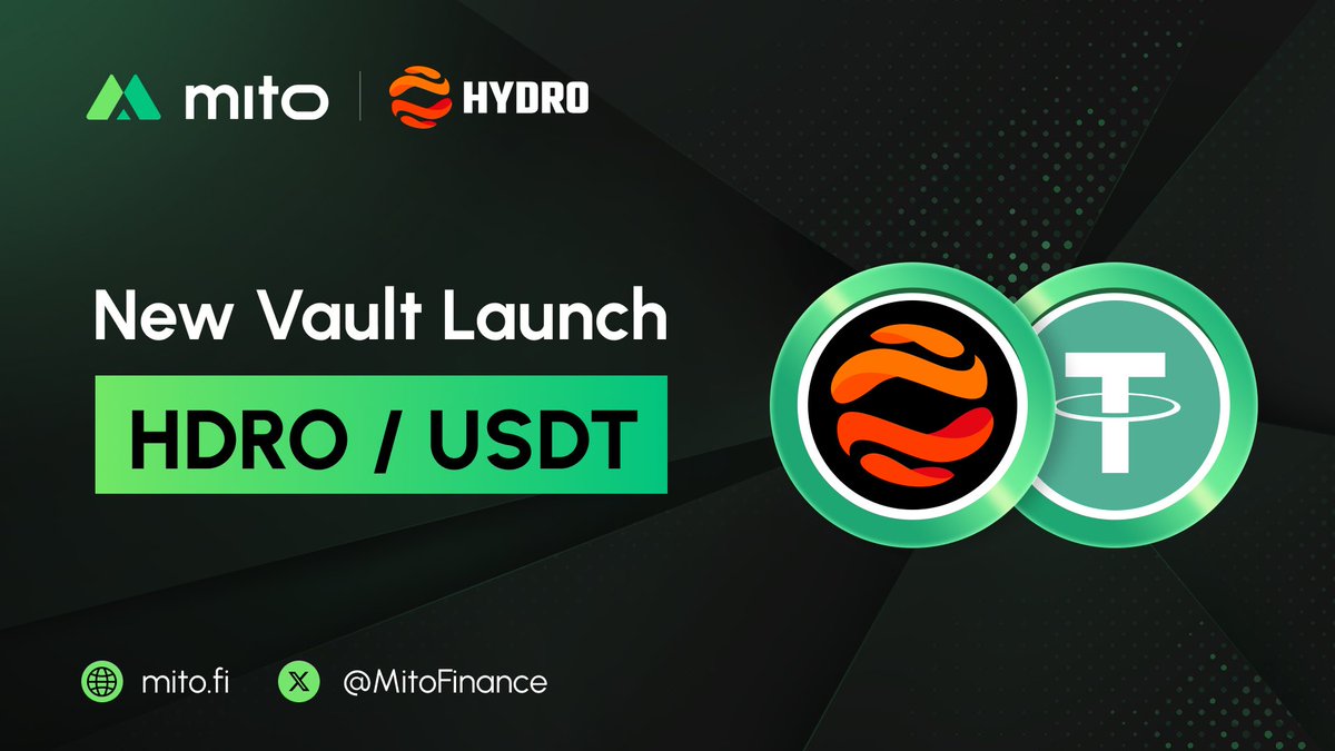 Mito (@mitofinance) on Twitter photo New vault is now live on Mito: $HDRO-USDT!
<a href="/hydro_fi/">Hydro Protocol</a> is the ultimate <a href="/injective/">Injective 🥷</a>-native LSD+LSDfi Protocol. Maximize yield with LSD, Real Yielding Assets (RYA) and Farming!
Vault details ⬇️
mito.fi/vault/inj13ph6… New vault is now live on Mito: $HDRO-USDT!
<a href="/hydro_fi/">Hydro Protocol</a> is the ultimate <a href="/injective/">Injective 🥷</a>-native LSD+LSDfi Protocol. Maximize yield with LSD, Real Yielding Assets (RYA) and Farming!
Vault details ⬇️
mito.fi/vault/inj13ph6…