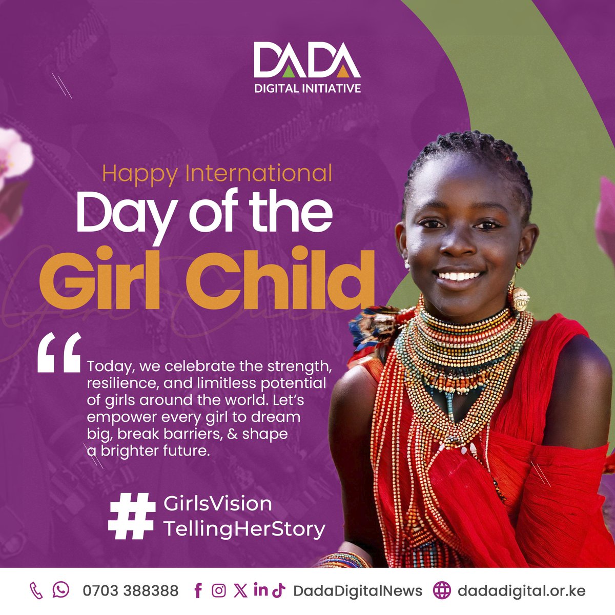 Today is #InternationalDayOfTheGirl 2024!

It marks 12years since the United Nations General Assembly declared October 11th as #IDGC, to recognise girls' rights and the unique challenges they face.
Let's empower every girl to dream big, break barriers,&amp; shape a brighter future