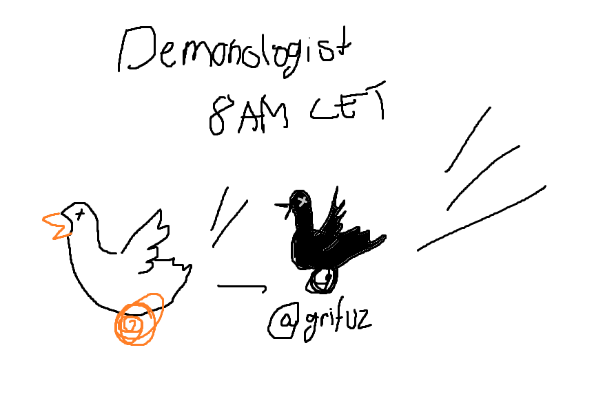 imtarawiel's tweet photo. Switching coffee for panic tomorrow at 8AM CET when me and @Grifuz do a lil Demonologist  collab for the hallow month.

Art by me. https://t.co/4QHCphGiHc