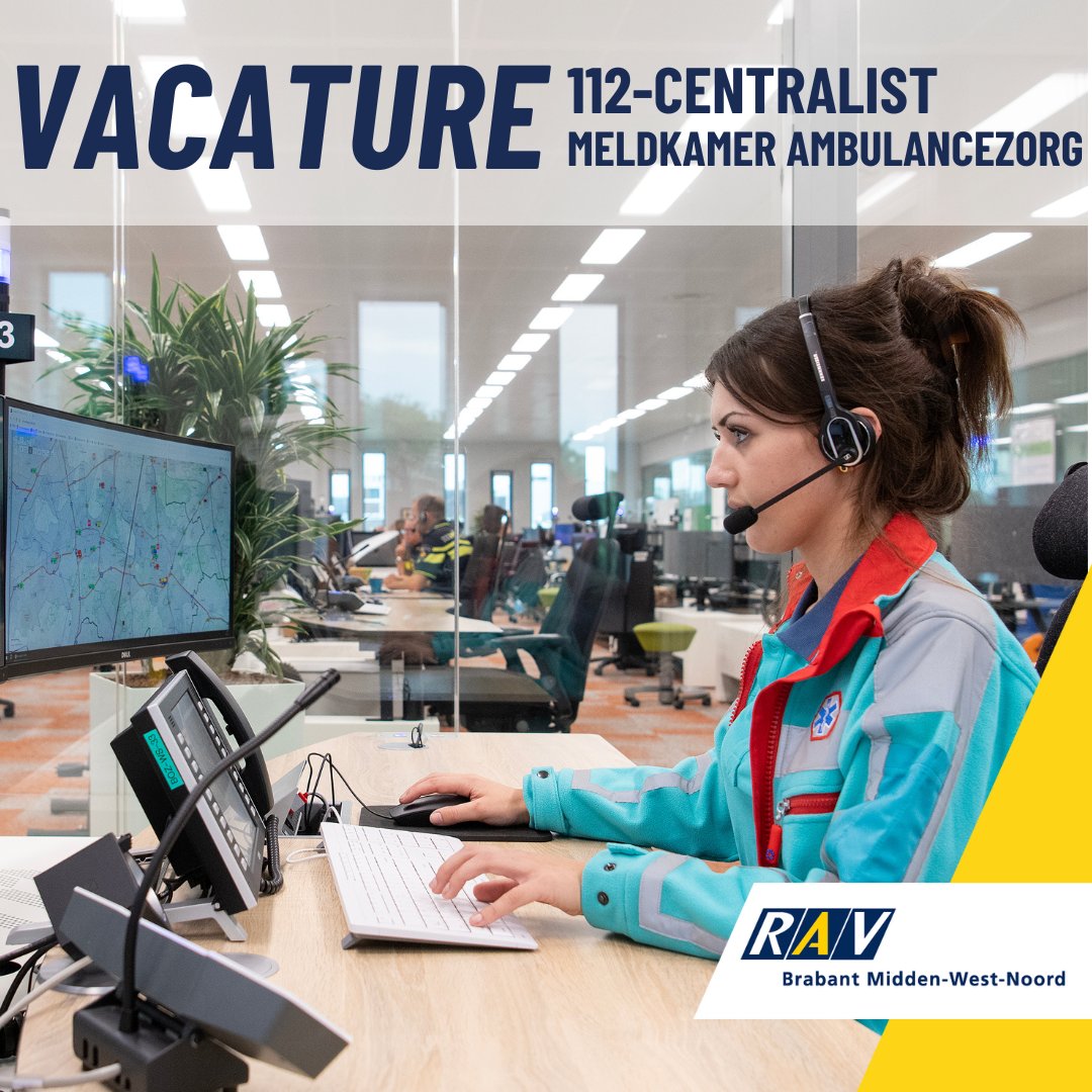 #vacaturevrijdag Onderdeel worden van iets dat groter is dan jijzelf? Er ligt een mooie kans op je te wachten in de dynamische wereld van de ambulancezorg. Wij zoeken nieuwe collega's voor de functie van 112-centralist op de meldkamer in Bergen op Zoom! 
ravbrabantmwn.nl/112-centralist/