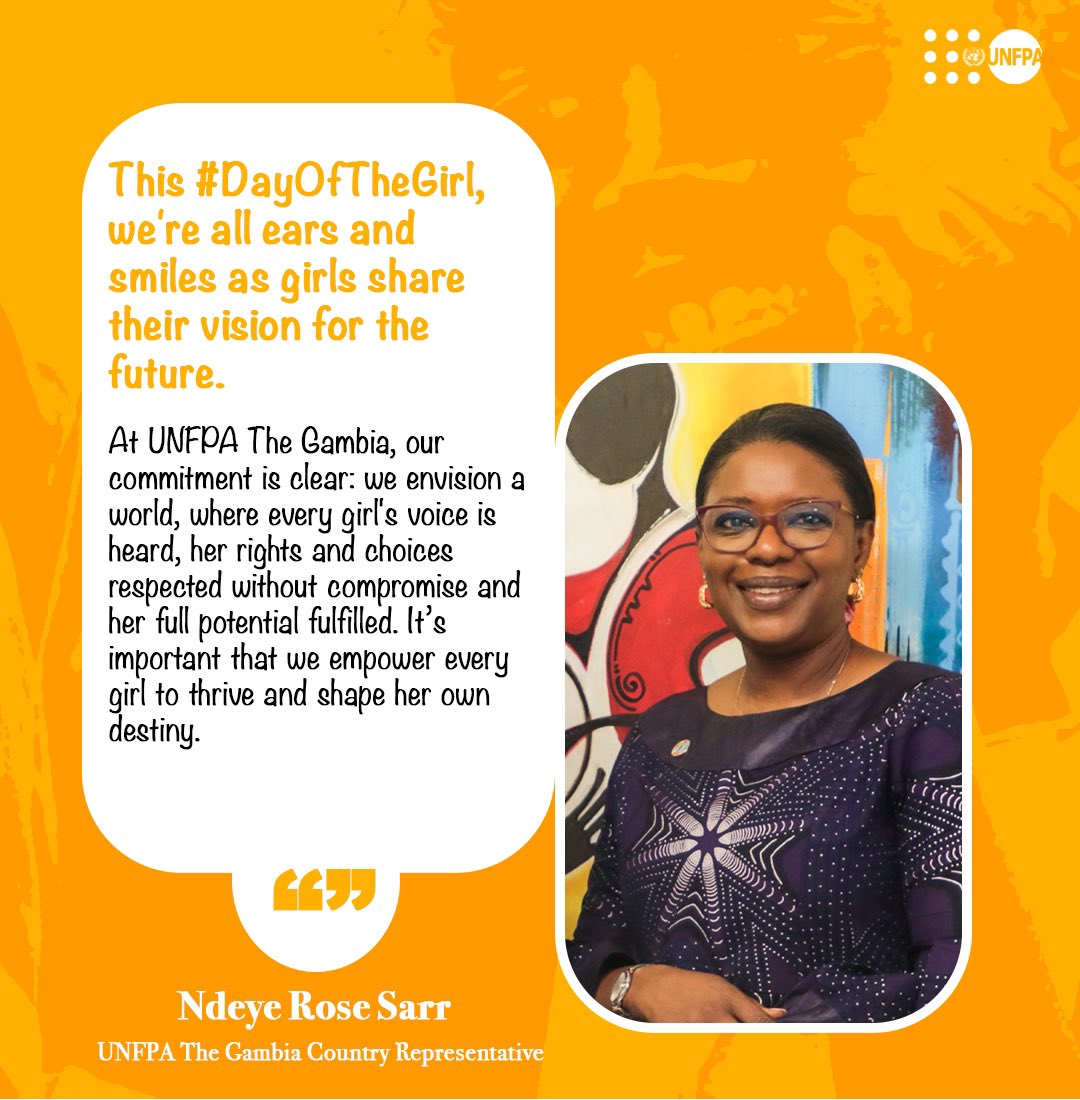 Well said, <a href="/rosensarr/">Rose Sarr</a> 🙌

✅Every girl's voice must be heard.
✅Every girl’s right must be respected.

The future is female – and it is being led by the adolescent girls of today. 

Lets empower them🧡

Happy International #DayOfTheGirl 🎉