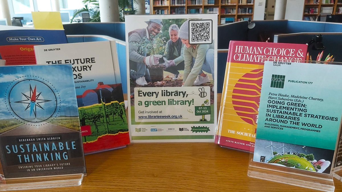 🌍📚 Stop by our latest book display to learn more about #GreenLibrariesWeek. Be part of the movement towards sustainability—right here at the Sainsbury Library! See our blog post for full details and links to all the books:
bit.ly/480yGsU