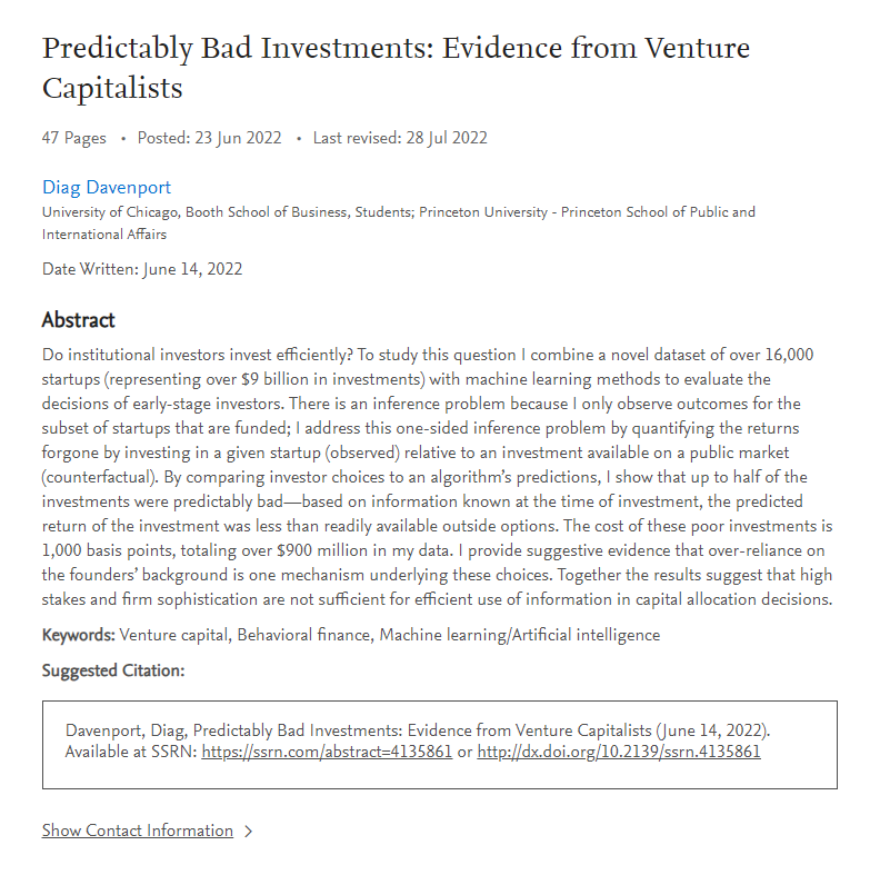 The theoretically highest potential VC manager is one that is the best at selecting within an entirely unconstrained pool of opportunity. 

No specialsiation, no stage focus, no pattern-matching on founder attributes or company characteristics. 

With every bound a manager adds