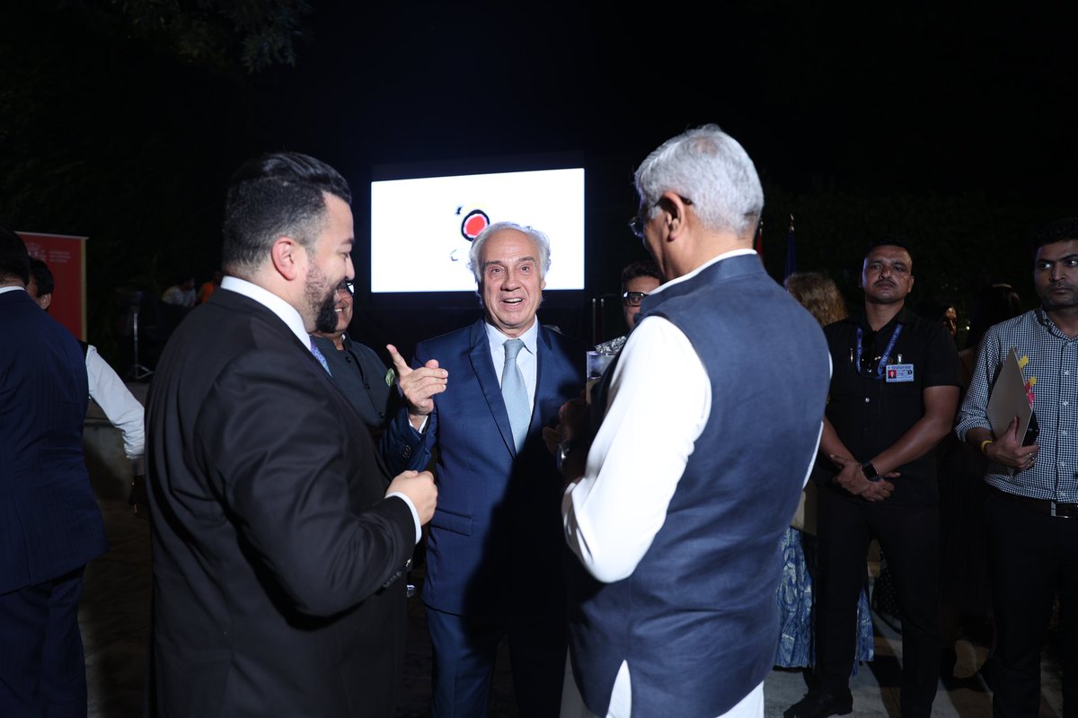 EmbEspIndia's tweet image. Celebrating National Day of🇪🇸 at the Embassy of🇪🇸in🇮🇳. Grateful to our esteemed Chief Guest, Hon. Minister of Tourism &amp;amp; Culture, Mr. Gajendra Singh Shekhawat for joining us and heatfelt thanks to Ambassador, Juan Antonio March for hosting the occasion.
¡Viva España!🇪🇸

#SpaIndia