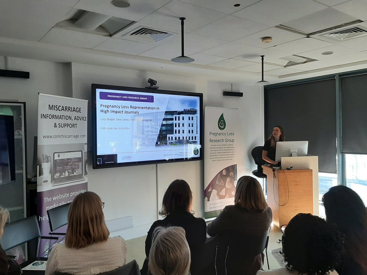 PregnancyLossUCC (@pregnancylossie) on Twitter photo Dr <a href="/lucyabolger/">Lucy Bolger</a> presenting a fascinating exploration of pregnancy loss representation in high impact journals @ #PLRG_StudyDay24 Dr <a href="/lucyabolger/">Lucy Bolger</a> presenting a fascinating exploration of pregnancy loss representation in high impact journals @ #PLRG_StudyDay24