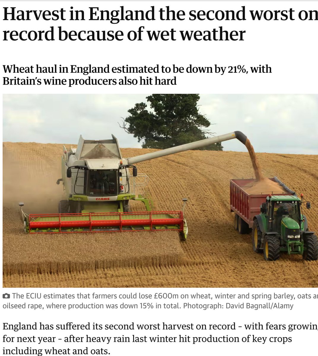 RogerHallamCS21's tweet image. I spent twenty years growing vegetables commercially for the good people of this country.    

The weather got exponentially worse, e.g., 7 weeks of rain every day; 12 weeks with no rain, and so on. I know what is going to happen - not because of these particularly bad years, but