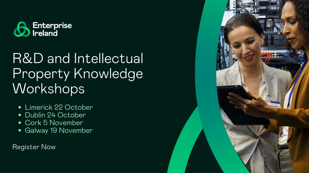 Enterprise Ireland is hosting a series of free essential knowledge workshops designed to help companies understand the significance of Research &amp; Development and Intellectual Property in driving growth in sales, exports and jobs. These practical workshops will also highlight the
