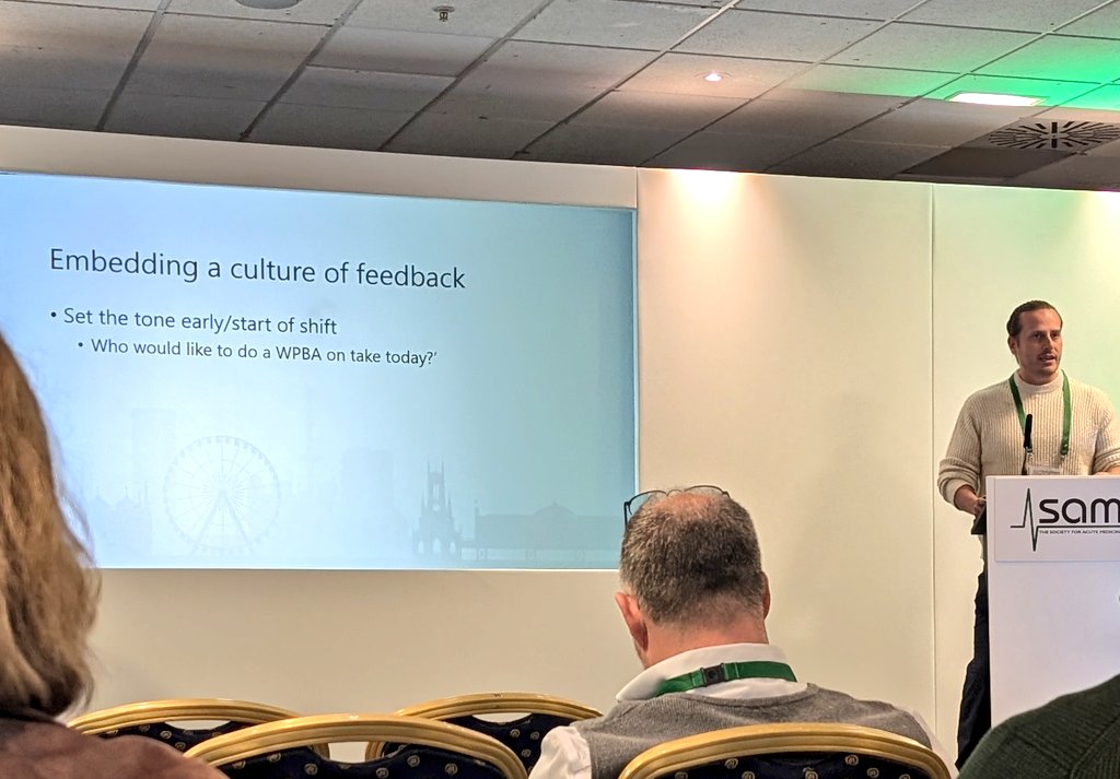 #SAMBrighton really useful talk from <a href="/DrBenLovell/">Ben Lovell</a> on feedback today. I have genuinely picked up useful tools that I will implement in my practice - thank you!