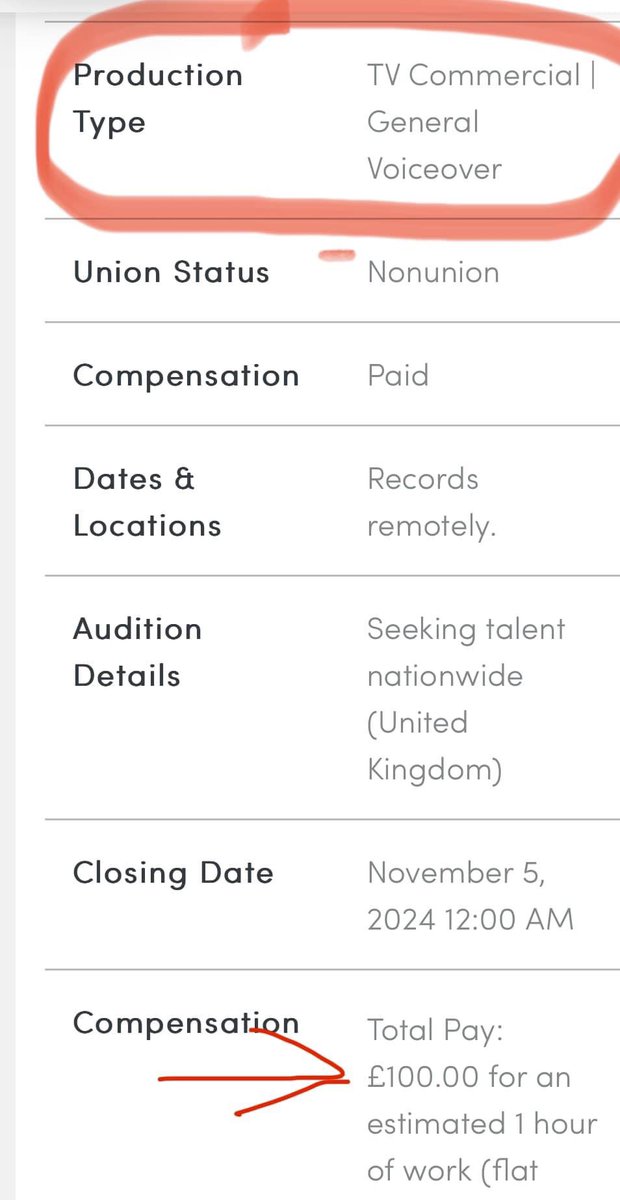 Stop using “non union” on your job posts <a href="/TheMandyNetwork/">Mandy.com</a> in the UK for commercials. We don’t operate closed shops here so the distinction is spurious. It’s a euphemism for low pay and there are laws on union membership discrimination which you should check. £100.00! <a href="/EquityUK/">Equity</a>