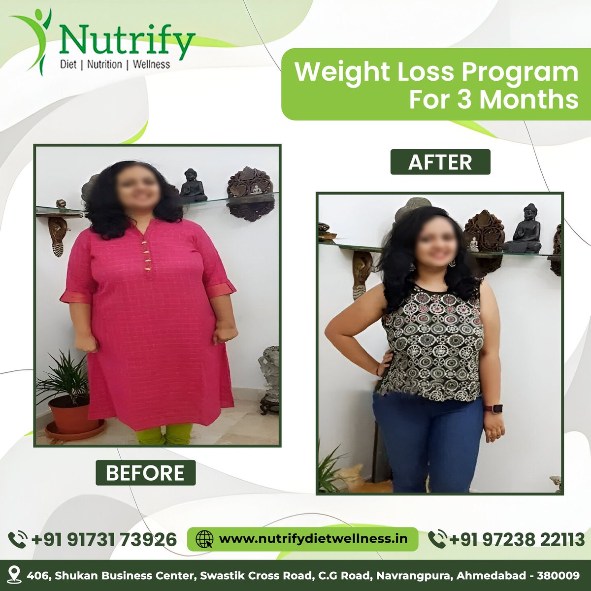 Nutrify15_24's tweet image. Transform your life with Nutrify! 🌟 Lose 9 kg in just 3 months with our personalized program. Start your journey to a healthier you today! 💪🍏

#Nutrify #HealthyLiving #DietPlan #Nutrition #Wellness #OptimalHealth #HealthyEating #Ahmedabad #HealthJourney #NutritionGoals