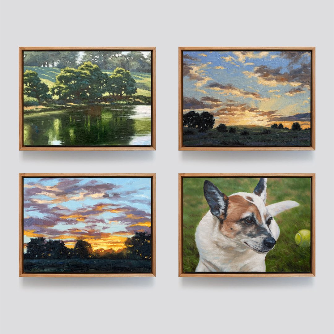 Simeon Walker (@simeonwalkerart) on Twitter photo My four latest paintings. The Jack Russell was a private commission, but the others are available now! Tell me which one you like the most?
All 20.2cm x 25.3cm (8”x 10”)
Oil on canvas
Web: simeonwalkerart.com
Instagram: <a href="/simeonwalkerart/">Simeon Walker</a>
Facebook: <a href="/simeonwalkerart/">Simeon Walker</a> My four latest paintings. The Jack Russell was a private commission, but the others are available now! Tell me which one you like the most?
All 20.2cm x 25.3cm (8”x 10”)
Oil on canvas
Web: simeonwalkerart.com
Instagram: <a href="/simeonwalkerart/">Simeon Walker</a>
Facebook: <a href="/simeonwalkerart/">Simeon Walker</a>