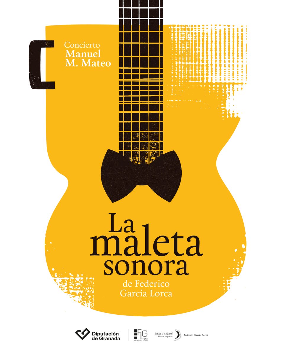 Os presentamos el cartel diseñado para Manuel Mateo y su "maleta sonora", el encargado de llevar la música que apasionaba a Federico García Lorca por toda la provincia de Granada. 🎶✨ Esta gira organizada por el Patronato FGL y la Diputación de Granada recorre 15 municipios.