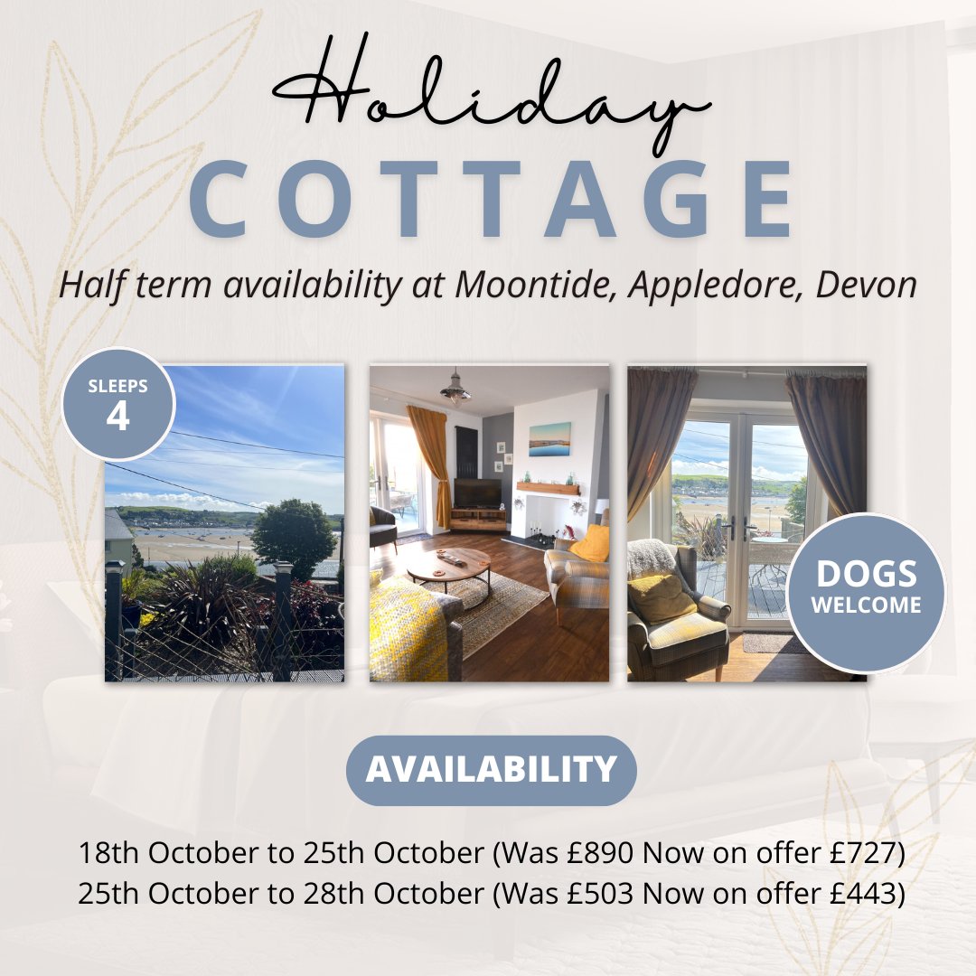 uniqueHcottage's tweet image. Looking for a break over October half term?

Have a browse through these #holidaycottages with availability &amp;amp; take a look at our late availability page for the full list uniqueholidaycottages.co.uk/late-availabil….

#HalfTermHoliday