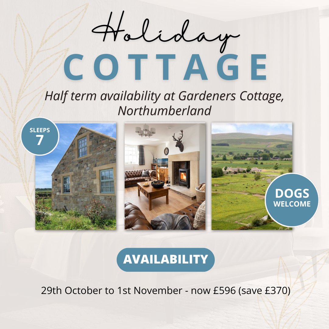 uniqueHcottage's tweet image. Looking for a break over October half term?

Have a browse through these #holidaycottages with availability &amp;amp; take a look at our late availability page for the full list uniqueholidaycottages.co.uk/late-availabil….

#HalfTermHoliday