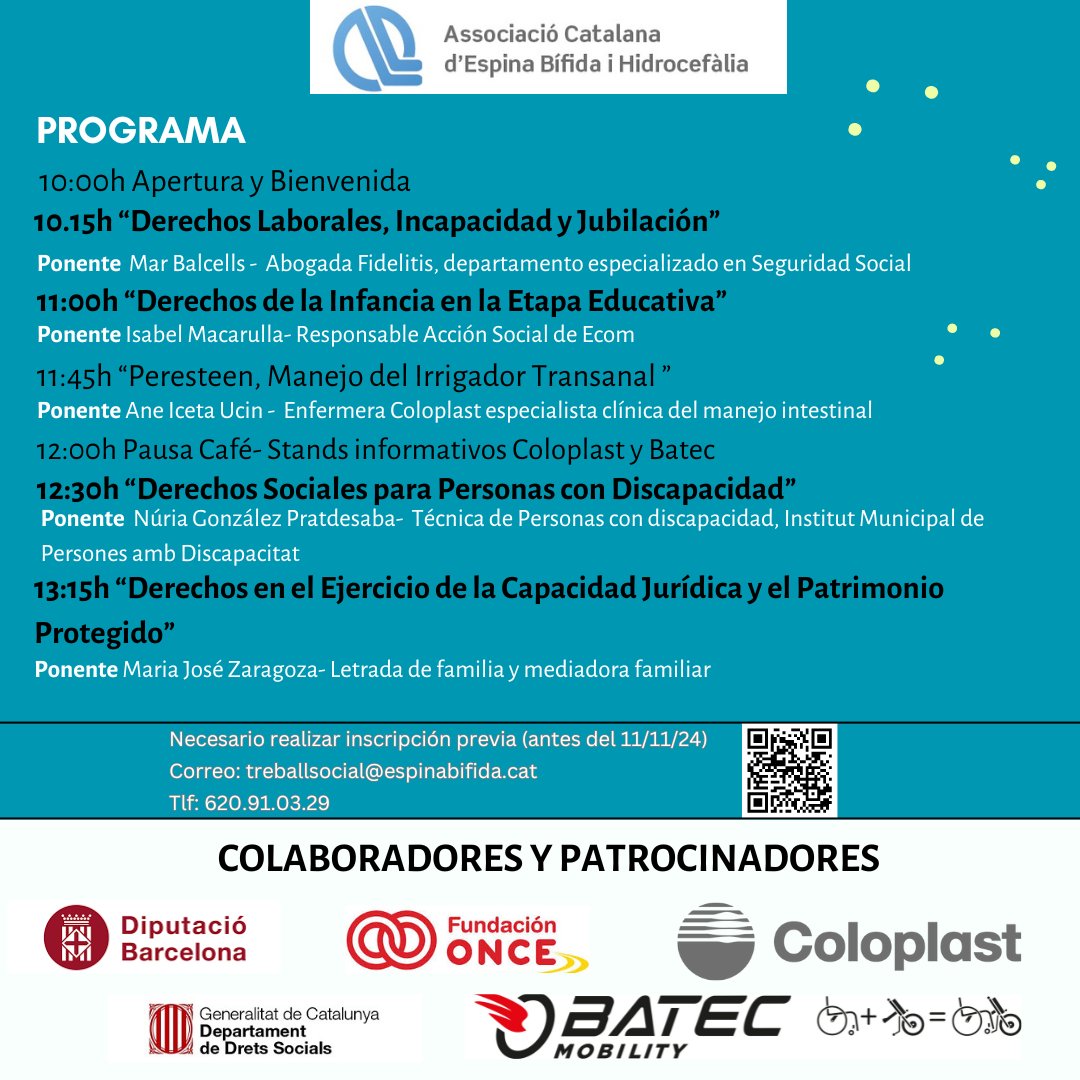 🗣️JORNADA ACAEBH🗣️

📅 Sábado 23 de noviembre <a href="/_acaebh/">ACAEBH</a> celebra la jornada anual, con motivo del día Nacional de la Espina Bífida.

📍Torre Jussana
⏰ 10.00 h

👉Más info e inscripción: acortar.link/K8Z9RG