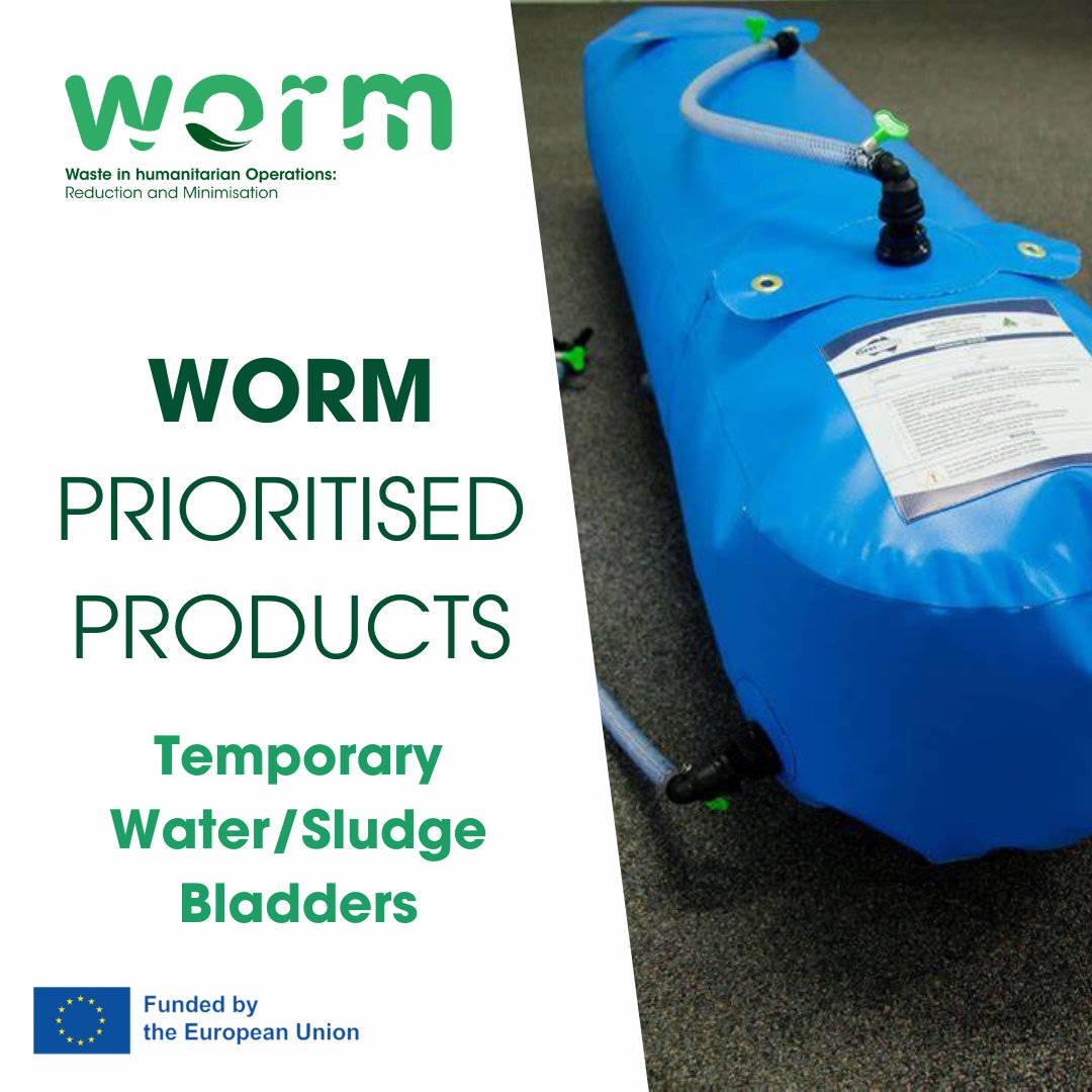 Discover WORM selected product n°5: Temporary Water/Sludge Bladders

🔎 Investigating bio-based/compostable materials for bladders or developing reusable/recyclable solutions is essential for addressing water &amp; #wastemanagement issues in #fieldhospitals

👉wormproject.eu/2024/08/30/sel…