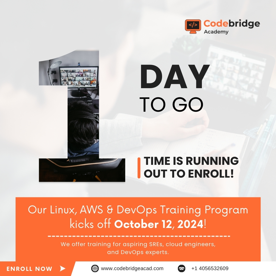 CodeBridgeAca's tweet image. Join the Bootcamp LIVE or catch the recordings
#CodeBridge_academy #linuxtraining #CodingBootcamp #cloudcomputing #AWS #awsjobs #DevOps #cloudengineer #techsupport #devopsengineer #TechCareers #ITTraining #Oklahoma #CyberSecurity #cybersecurityawareness