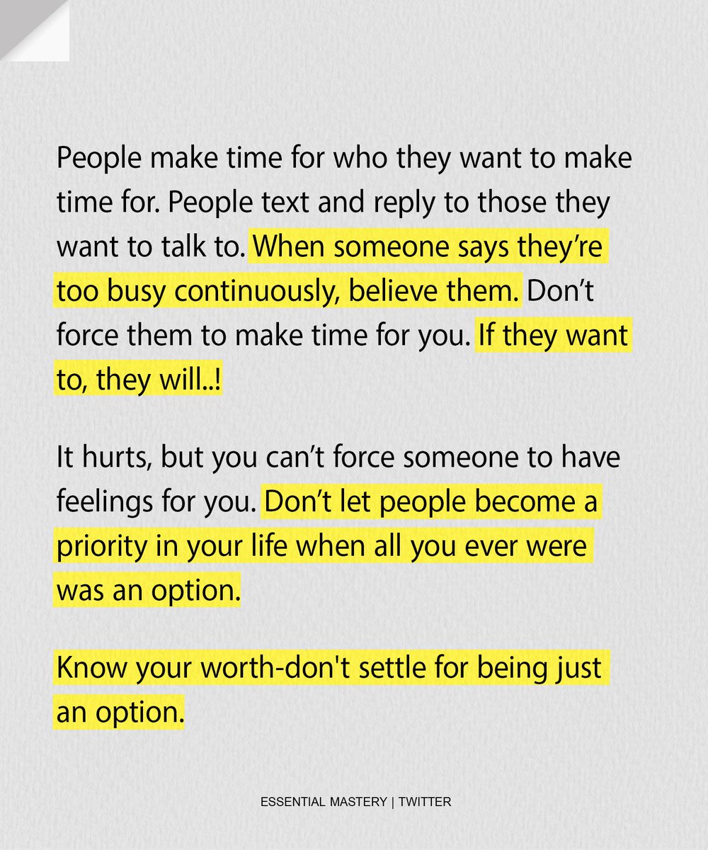 You should never give priority to someone who sees you as an option.